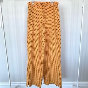 Zara High Waist Wide Leg Flowy Polka Dot Pants M